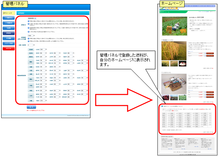 送料の登録